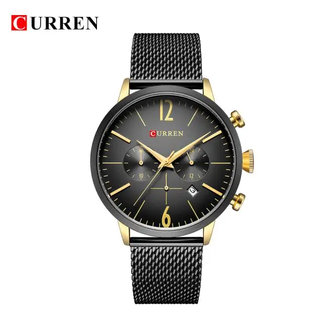 CURREN Роскошные Брендовые мужские спортивные часы, мужские Цифровые кварцевые часы из нержавеющей стали, водонепроницаемые наручные часы, мужские часы 8313 - Цвет: black black