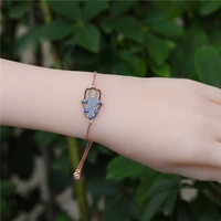juwang 2021 new fashion hamsa hand bracelets for women aaa cubic zirconia evil eyes charm chain bracelets jewelry for gifts