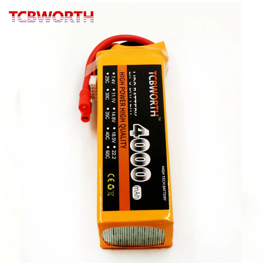 TCBWORTH RC LiPo батарея 14 8 V 4000 mAh 25C 4S для РУ самолет квадротор вертолет автомобиль Лодка