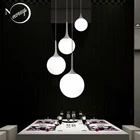 Современная Подвесная лампа в стиле лофт, светильник светодиодный E27 из белого молочного стекла в скандинавском стиле с 6 размерами для гостиной, ресторана, лобби, офиса