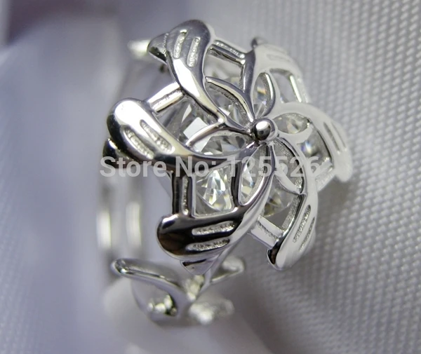 Простое модное ювелирное изделие 10 карат белое золото Женское Обручальное