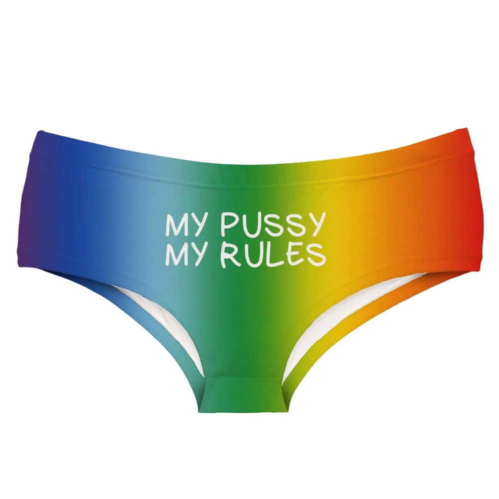 LEIMOLIS, с надписью MY RAINBOW, Забавный принт, сексуальные женские трусы, милые, нижнее белье, пуш-ап, трусы, женское нижнее белье, стринги