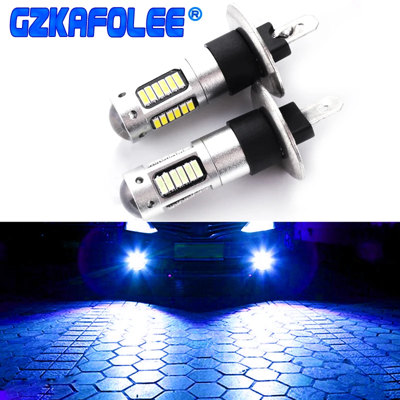 Gzkafolee лампы для автомобильных фар h1 светодиодные 4014 30 SMD цвет белый красный