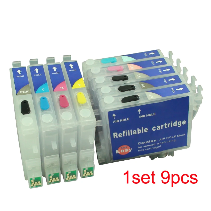 Картриджи для принтера EPSON R2400 9 шт. пустые|ink cartridge|refillable ink cartridgesink epson printer |
