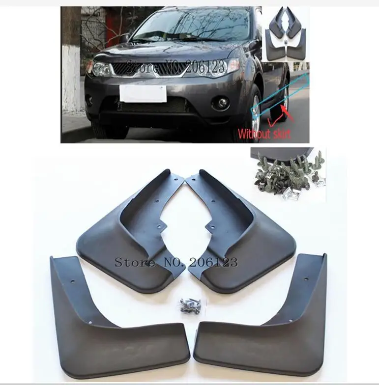 Брызговик для Mitsubishi Outlander 2006 2007 2008 спереди и сзади литой автомобиль брызговики крыло брызговиков