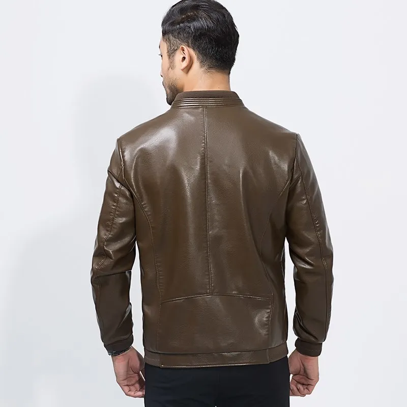 Мужская кожаная куртка трендовая из овчины большие размеры 8XL 7XL|Куртки