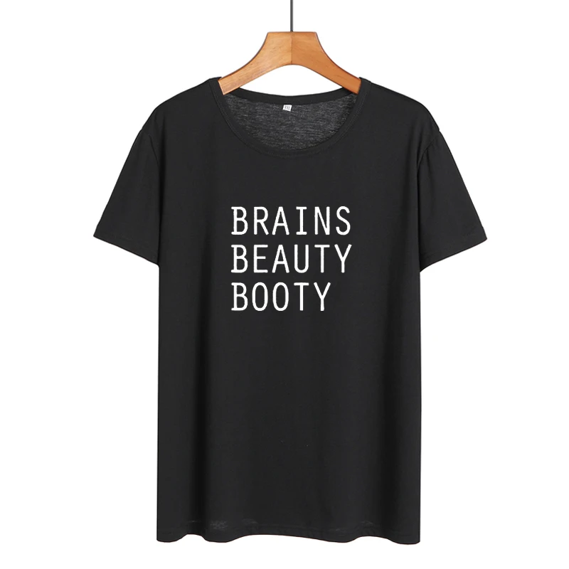 Мозги красоты попа забавная фраза футболки Tumblr хипстер Письма Печать Crewneck