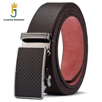 fajarina mens quality design cowhide leather belt novelty plaid alloy automatic metal men waist corset belts 35mm wide n17fj433