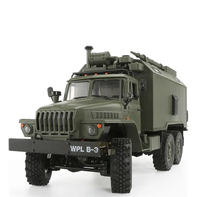 Черный Урал 1:16 seis unidades de mando de tarjeta militar vehiculo de comunicación escala completa control remoto escalad - Цвет: Черный