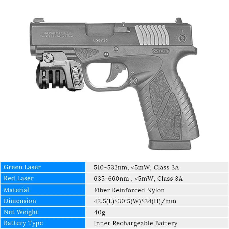Laserspeed тактический лазер Mira зеленый/красный подходит для пистолета Beretta PX4 Glock USB