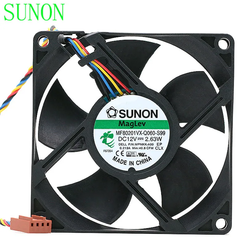 Sunon MF80201VX Q060 S99 8020 12 В 2 63 Вт 80*80*20 мм 40.8CFM 0.219A MPNKK A00 тихий осевой вентилятор