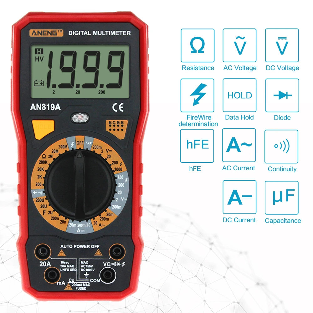 Professional Physical Measurement Multimeter + Measuring Line Alligator Clip Multi-function Tool | Инструменты