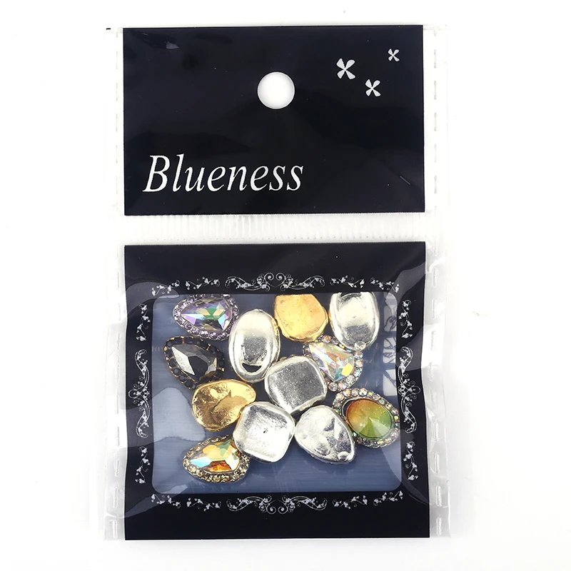 Blueness 10 ⑤ упак. 3D дизайн ногтей неправильной формы Стразы сплав художественный