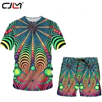 cjlm 3d full printed colorful ball t shirt vest shorts mens custom street summer suit large size fashion clothin