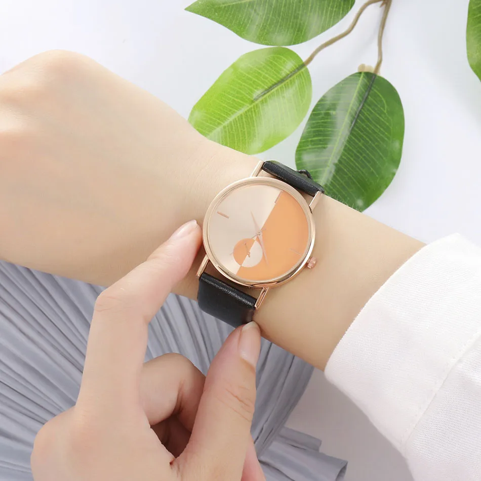 Роскошные кожаные часы женские креативные Модные кварцевые часы Reloj Mujer женские наручные часы Bayan Kol Saati XFCS Прямая поставка