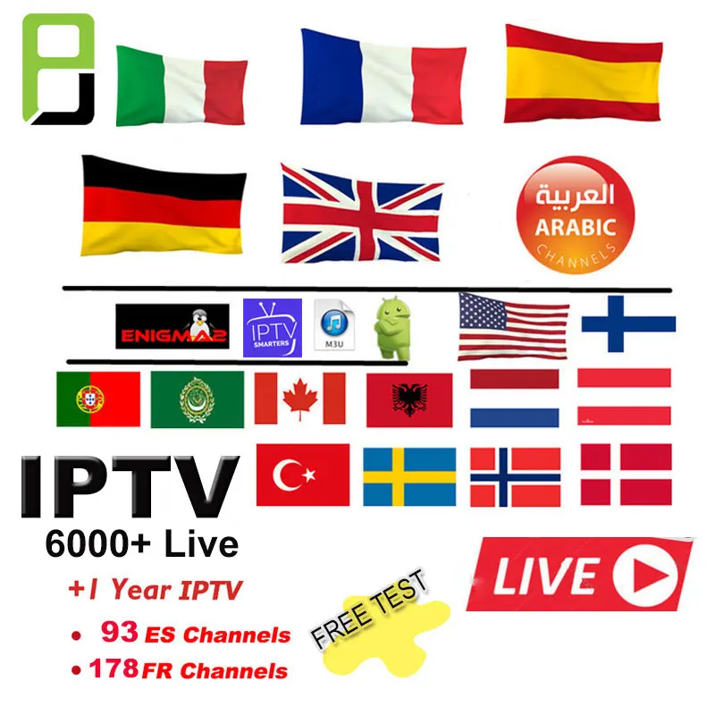 IP tv M3U 6000 + Live ip подписка Великобритания италия португальский французский