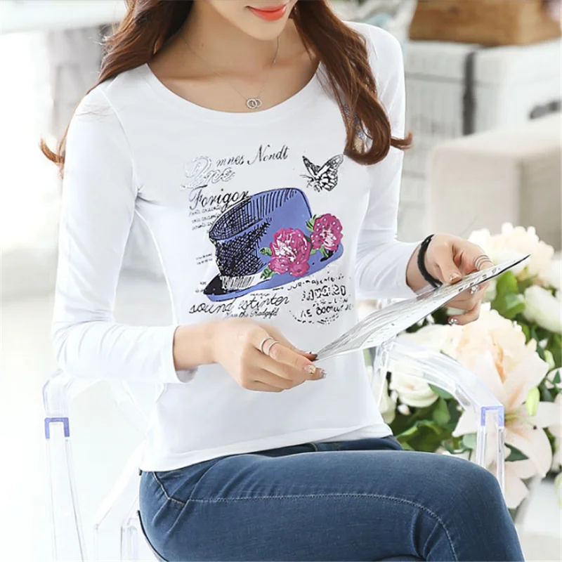 Женские футболки со стразами женские топы женская футболка в алмазах Camisetas Mujer с
