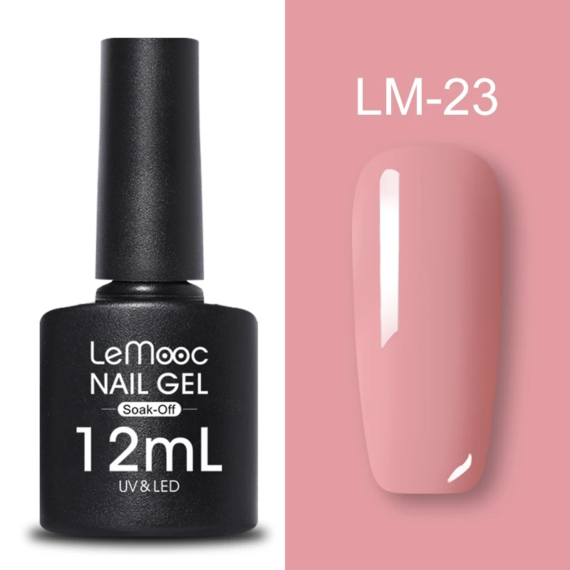 LM-23 LEMOOC, 12 мл, Гель-лак для ногтей, гибридный лак, все для маникюра, блеск для ногтей, верхнее Базовое покрытие, UV Vernis, Полупостоянный лак для ногтей - Цвет: LM-23