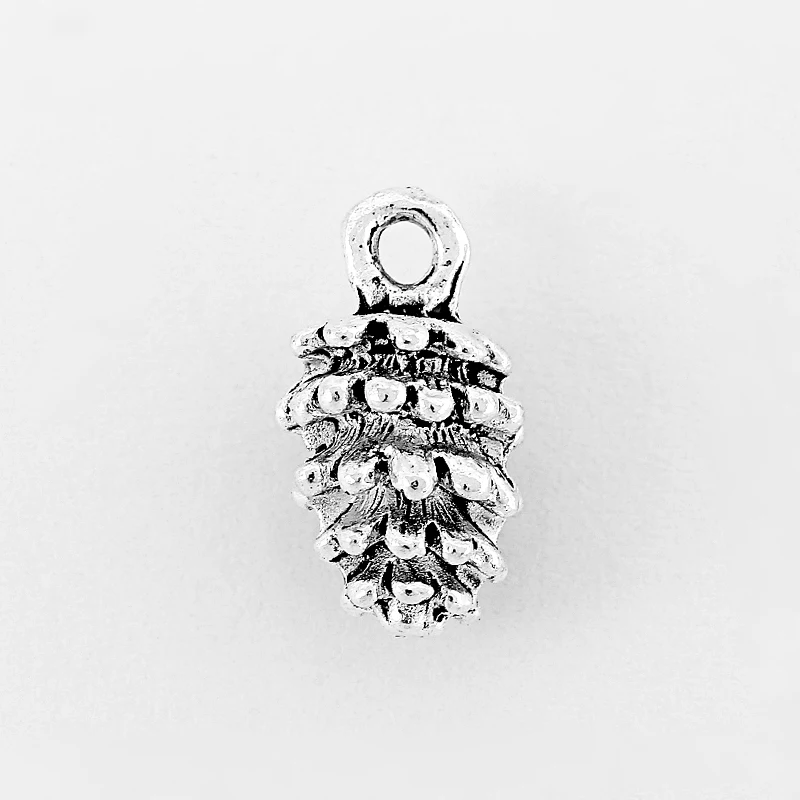 10 шт Серебряный сплав сосновые орехи шишки Pinecone Шарм кулон для ювелирных изделий
