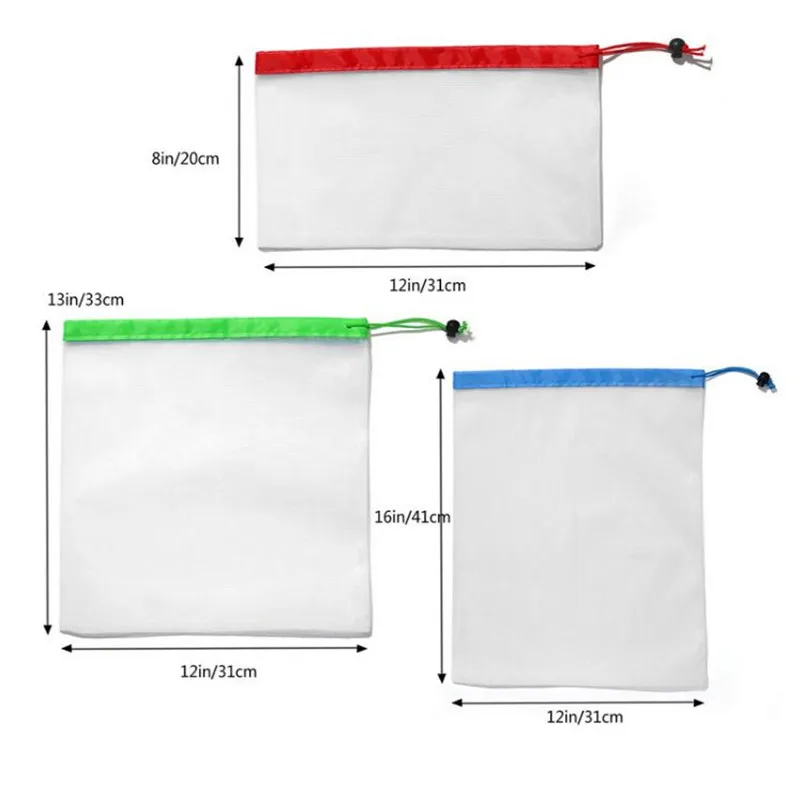 Многоразовые сетчатые продуктовые сумки моющиеся экологически чистые мешки для