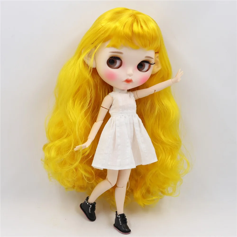 Ледяная кукла DBS Blyth 1/6 bjd белая кожа сустав тело желтые волосы матовое лицо с
