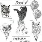 BAOFULI Временная Мужская татуировка с геометрическим рисунком животных и бриллиантами Король волк боди арт Кристальные татуировки руки ноги рукава поддельные татуировки наклейки