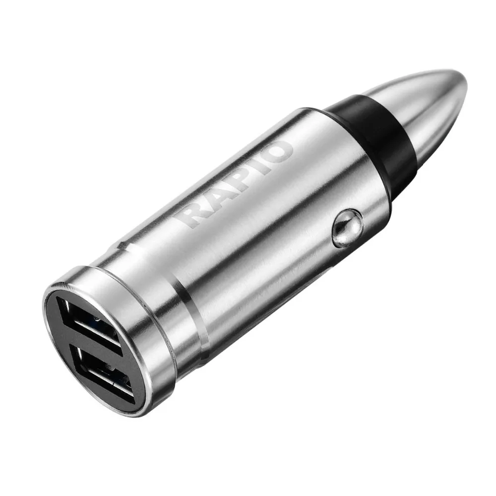 Пуля warhead USB Автомобильное зарядное устройство для iphone android мобильных телефонов