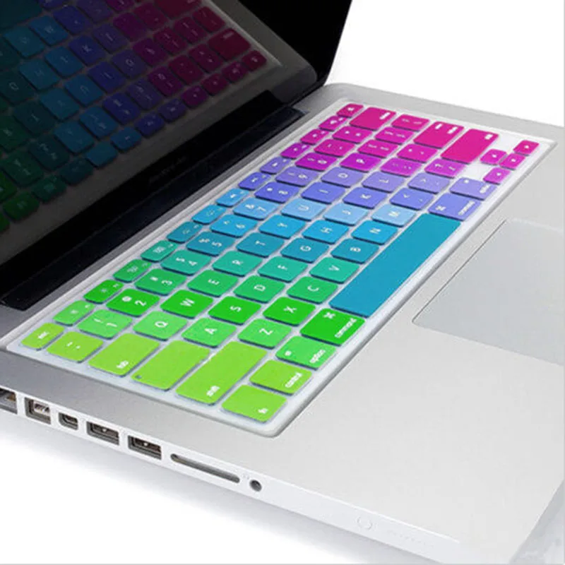 Силиконовый чехол с радужной клавиатурой для Apple Macbook 13 &quot15&quot 17 &quotнаклейки на