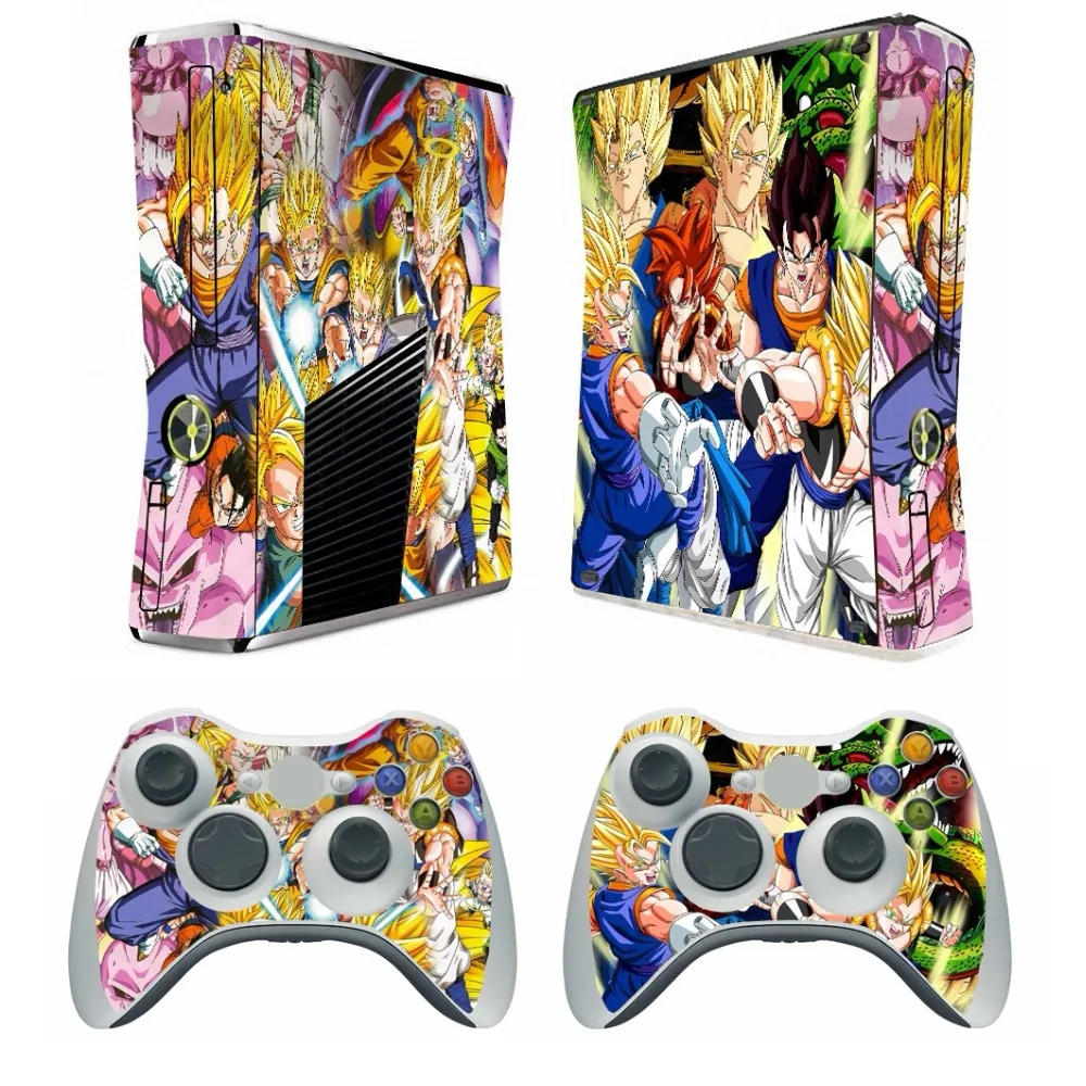 Защитная Наклейка Dragon Ball для Microsoft Xbox 360 Slim и 2 контроллера виниловые