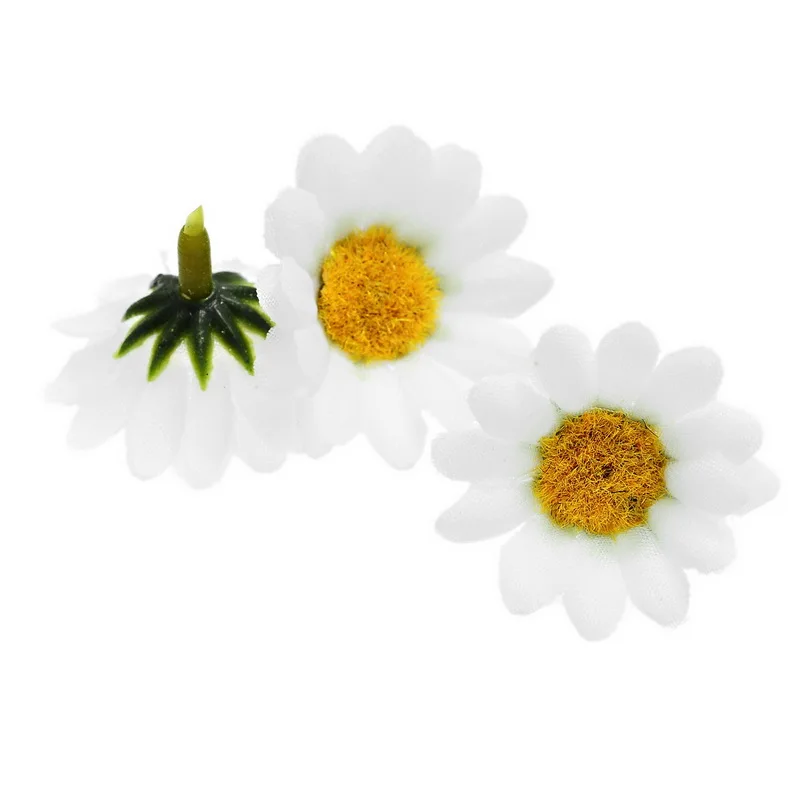 300 шт Мини Белый цветок маргаритки искусственные шелковые цветы для вечеринки