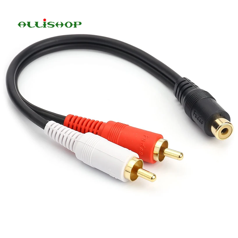 Y образный кабель RCA мама к 2 папа стерео аудио с проводником OFC двойное
