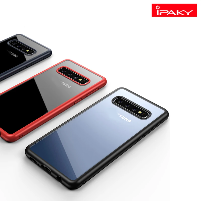 IPAKY защитный бампер для телефона силиконовые+ Пластик крышка на самсунг галакси S10 плюс S10e S10+ лайт samsung Galaxy S10 плюс S10E Lite E+ S 10 S10Plus 6/8/12 128/512 GB