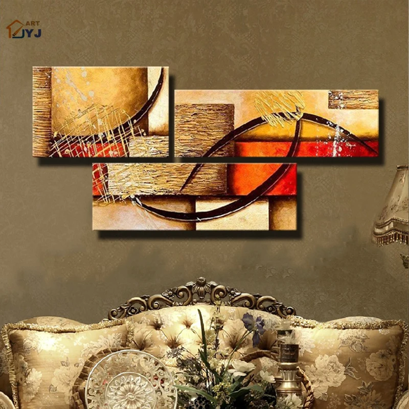 3 панели современный американский стиль искусство Толстая Текстура абстрактная