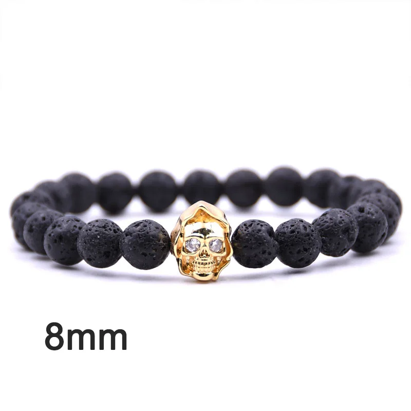 Браслет с короной, пара браслетов для женщин, ювелирное изделие Bileklik Pulseira Masculina Feminina, мужские браслеты с камнем - Окраска металла: man bracelet