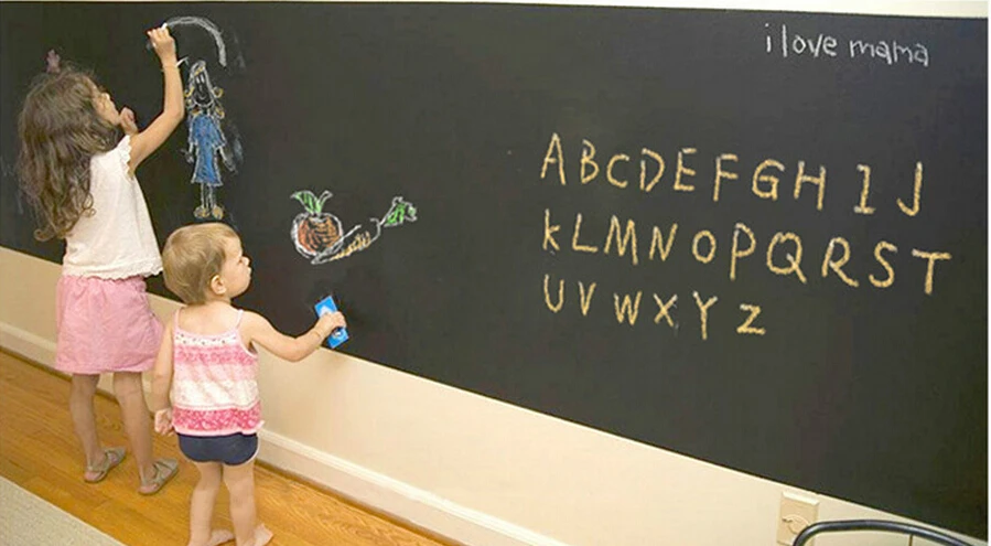 

Removable 45x200cm Healthy PVC Chalk Board Blackboard Wall Stickers Home Decor Mural Decals for Kids Rooms Kindergarten Poster