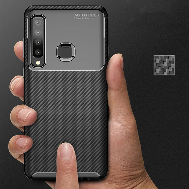 Чехол из углеродного волокна для Samsung Galaxy A9 2018 A920F SM тонкий прочный противоударный