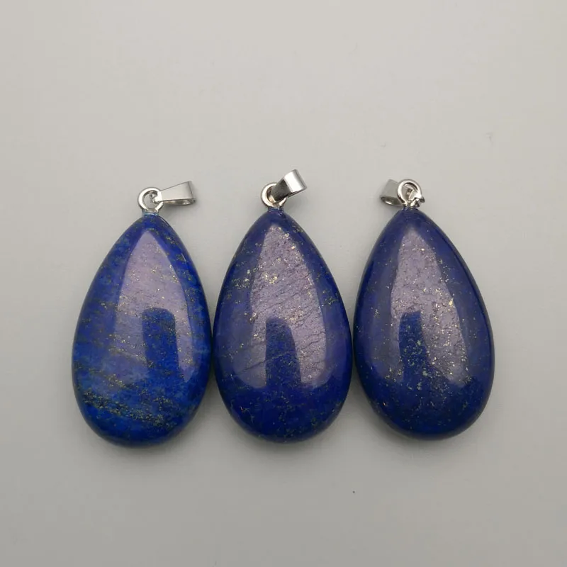 Ожерелье с подвеской в виде сердца из натурального камня Lapis lazuli 12 шт./лот