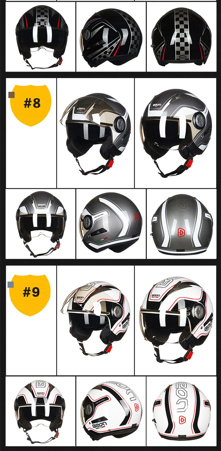 BEON модный moto rcycle шлем Ретро шлем двойной объектив шлем falf шлем moto casco B-216 из АБС и поликарбоната