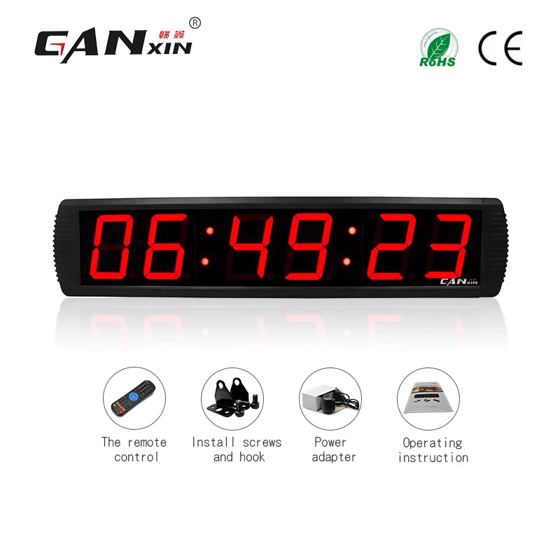 

[Ganxin]4'' 6 Digits Large Screen Big Alarm Clock Led 12/24H Time Display