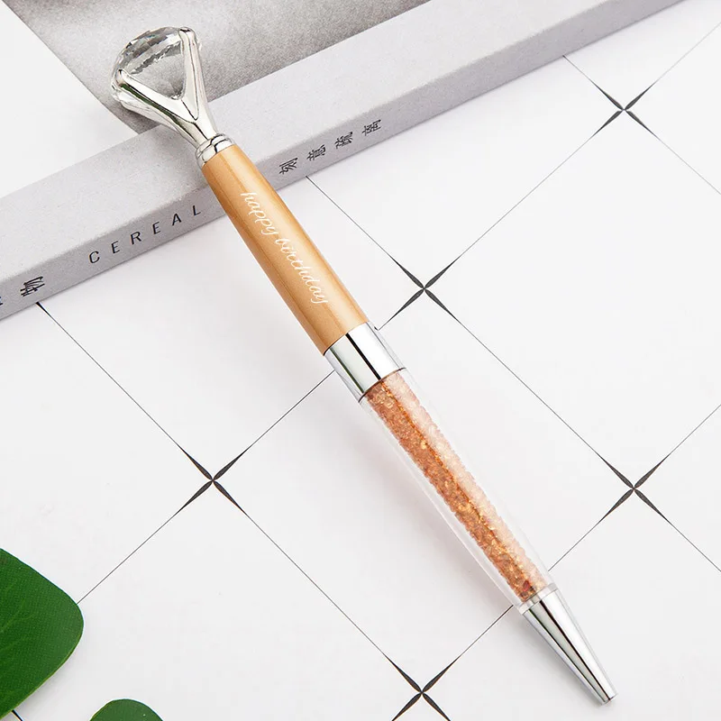 Многоцветные вращающиеся металлические шариковые ручки с алмазной подписью