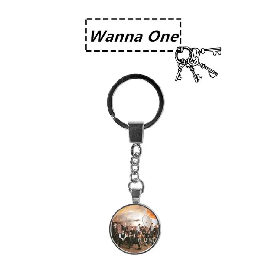 Wanna One Kpop красный бархат черный розовый милый металлический брелок Seventeen брелок для ключей Wanna One Monsta X модная сумка Подвеска Шарм - Цвет: Wanna One