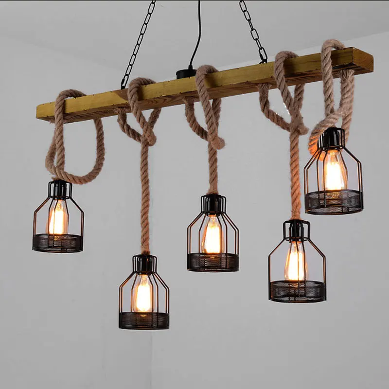 Lámpara colgante con múltiples cabezales, luz de viento Industrial, para tienda de ropa, sala de estar, Bar, cafetería, creativa, candelabro, estilo Retro americano