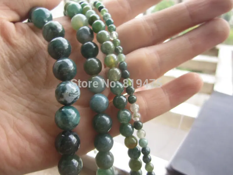 Камень Натуральный моховый 15 5 дюйма 4/6/8/10 мм|round beads|beads for jewelry makingbeads |