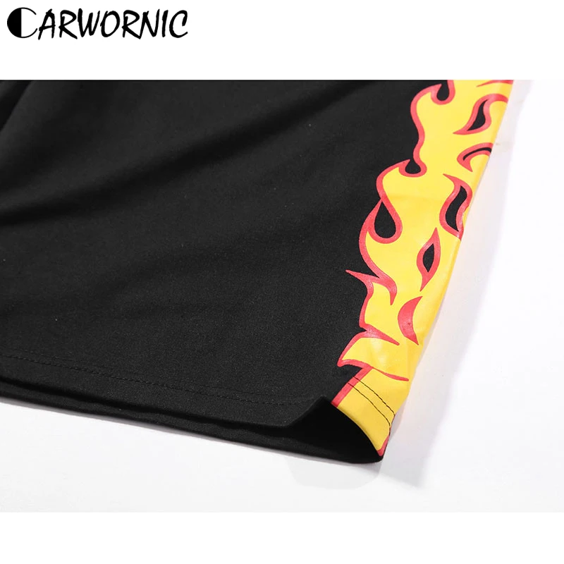 Мужские шорты в уличном стиле CARWORNIC повседневные эластичные хип-хоп с принтом