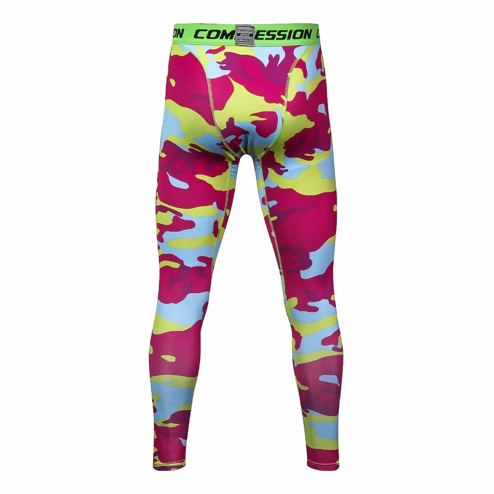 Мужские джоггеры брюки для фитнеса камуфляжные компрессионные мужские колготки