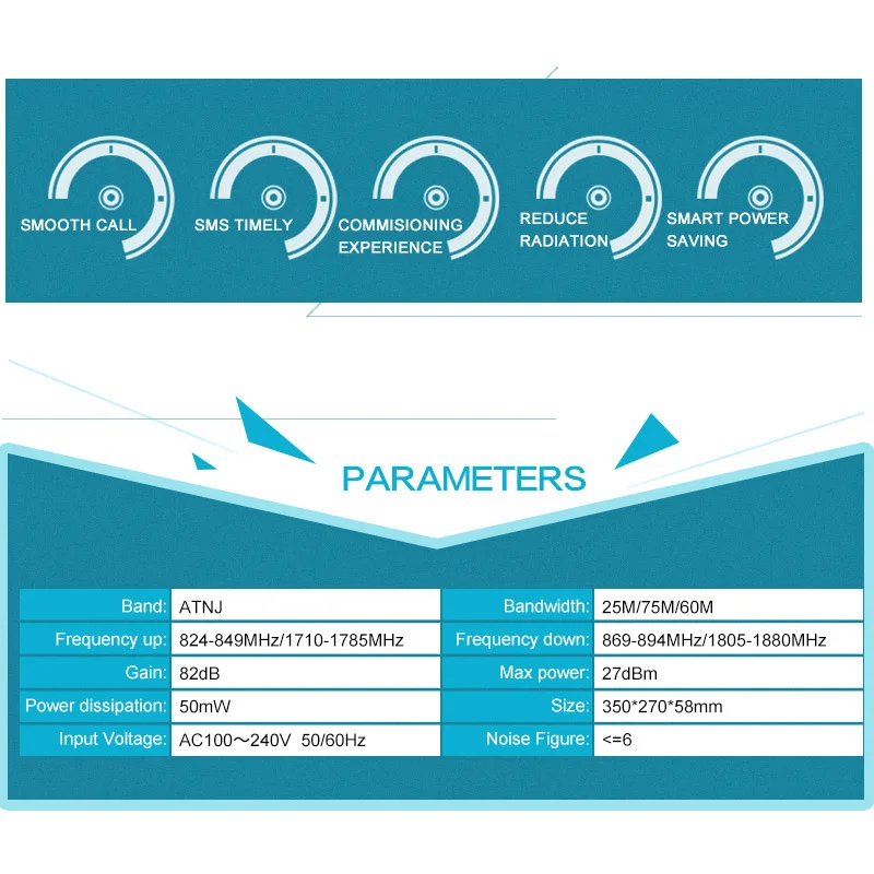 ATNJ Полный Интеллектуальный ЖК-дисплей 3G Мобильный усилитель сигнала 850 CDMA 2100 MHz