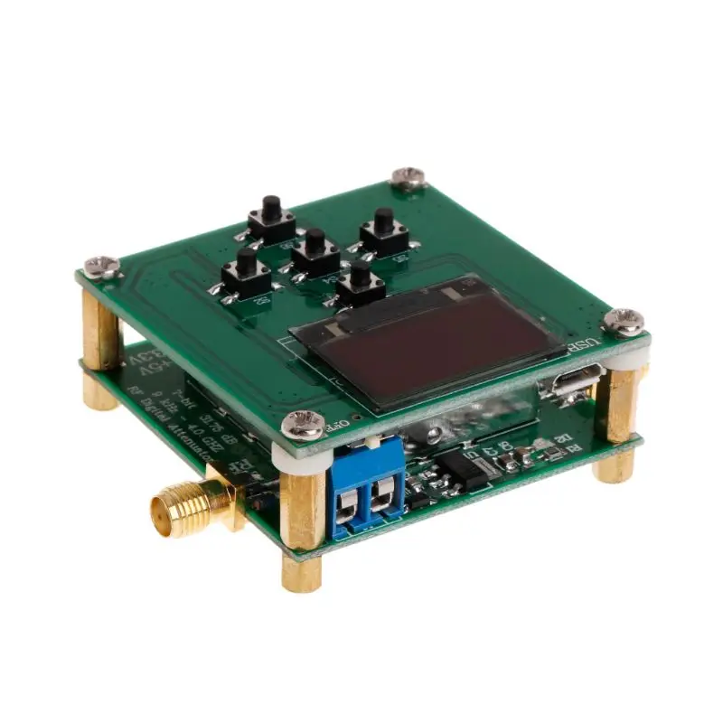 PE43702 Digital RF Attenuator Module 9KHz-4GHz 0.25dB Stepping Precision with OLED Microcontroller Control Board