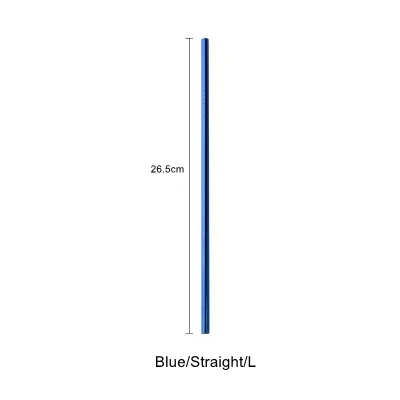 Blue-Straight-L Скандинавские красочные 304 нержавеющая сталь питьевой соломинки многократного использования изогнутая металлическая соломинка Высокое качество трубка Офис Бар посуда для напитков аксессуары - Цвет: Blue-Straight-L
