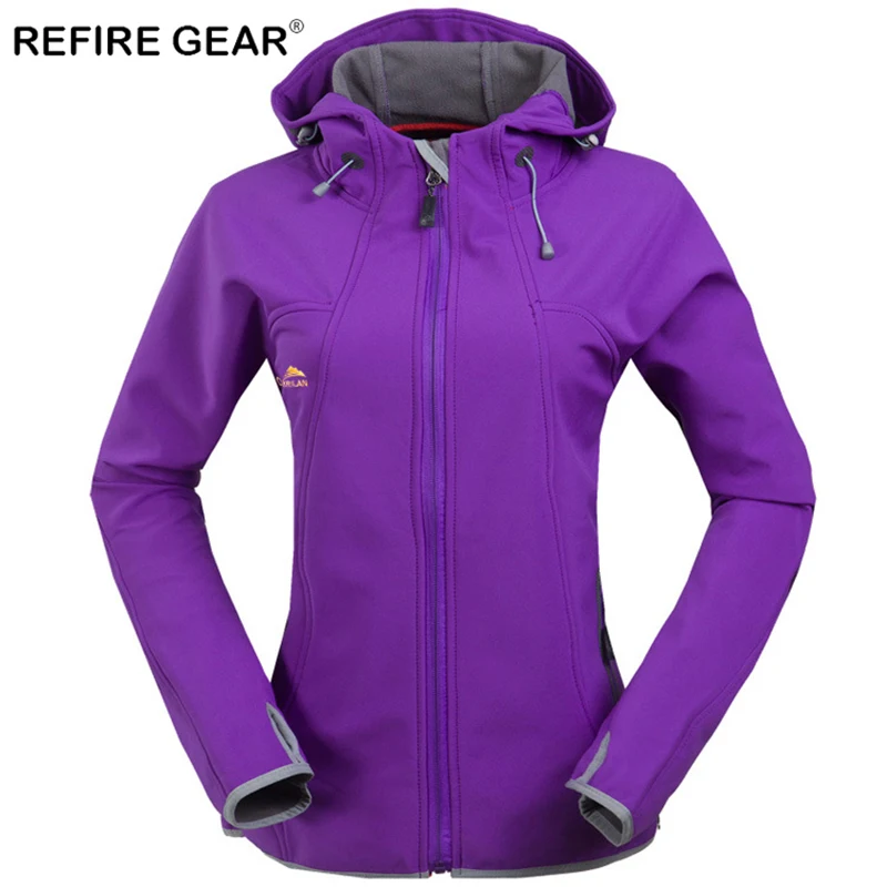 Женская ветрозащитная флисовая куртка ReFire Gear теплая водонепроницаемая для