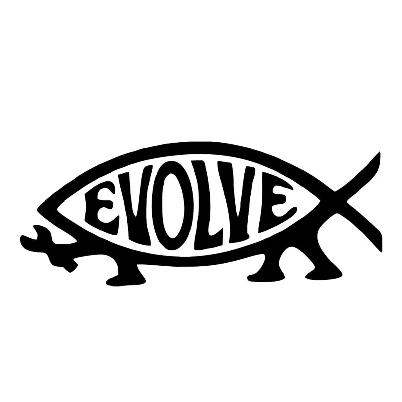 

30cm Fish Jesus Evolve Fashion Car-Styling Vinyl Decor Car Sticker 6Zf-077